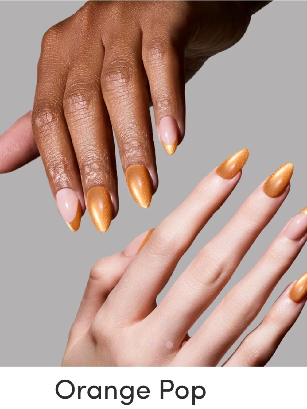 GLAMnetic Orange Pop Short Almond Press-On Nails - Picture 2 of 5